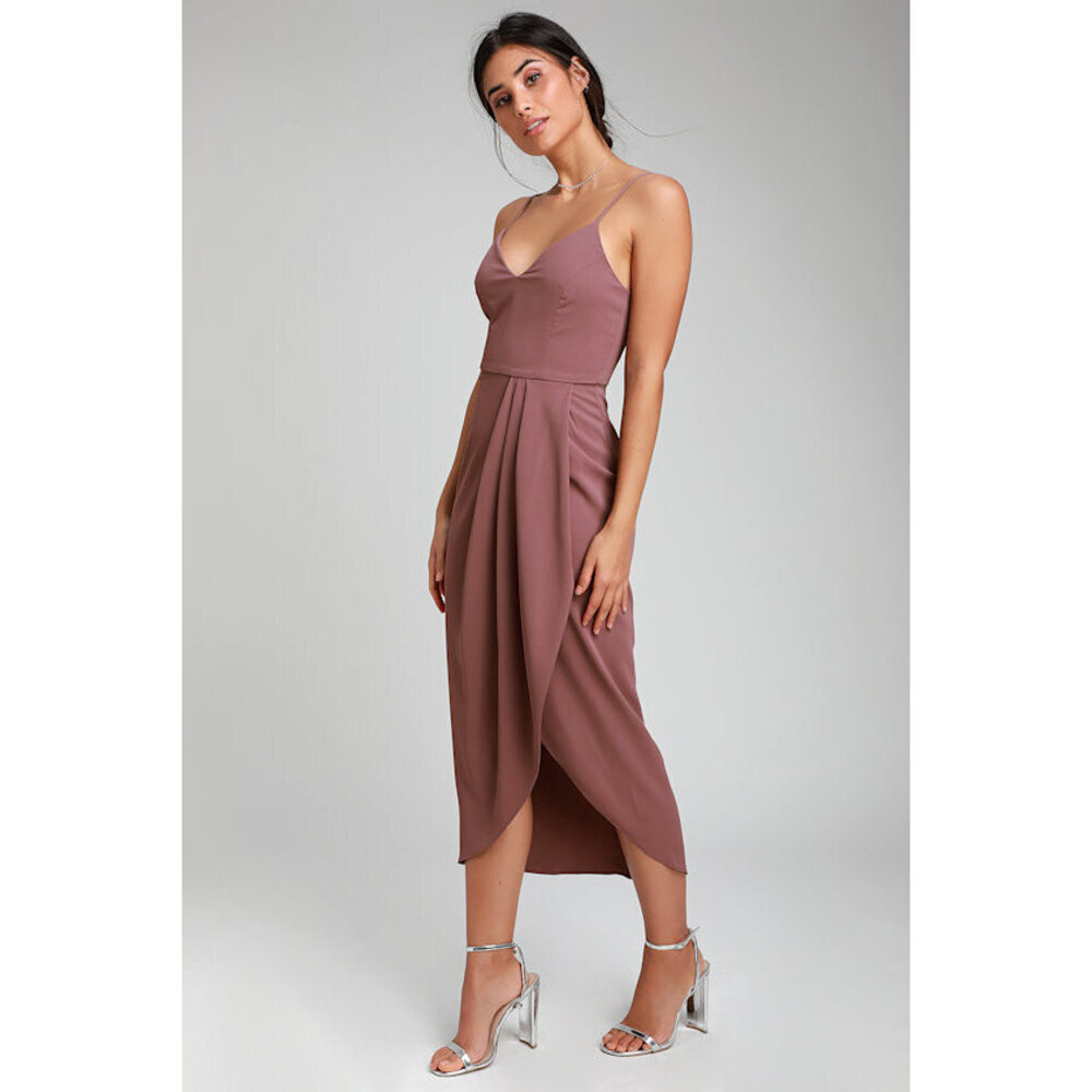 NWT Lulus Mauve Purple Midi Dress - Size L